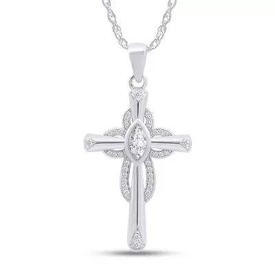 2/3ct Lab Created Moissanite Infinity Cross Pendant Necklace In Sterling Silver • $126.66