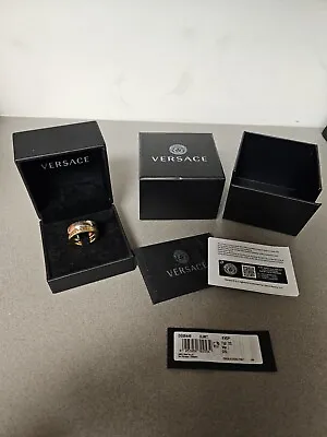 VERSACE GOLD AND SILVER GRECA RING Size: 23 IT  • $188