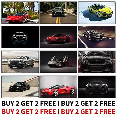 62 SUPER CAR POSTERS SPEED RACING ALTERNATE ART PICTURES JDM Muscle Euro Cars • £5.99