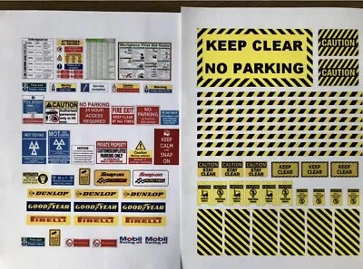 1/43 Scale Garage Diorama Safety And Workshop Signs Plus Safety ChevronsA5 Sheet • £5