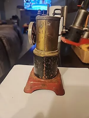 Antique Vtg Toy Model Tinplate Vertical Upright Steam Engine With Burner Hi Valu • $29.99