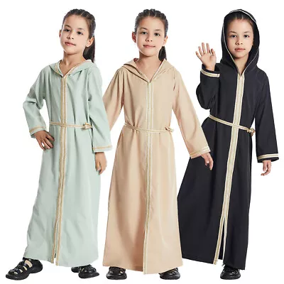 Children Kids Girls Abaya Kaftan Muslim Dress Kaftan Dubai Islamic School Arab • £8.89