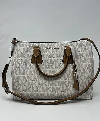 Michael Kors Camille Large Satchel Vanilla / Acorn • $129.95