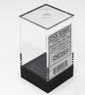 Chessex Medium/Tall Display Box Clear Black Lid - Dice Mini Figures 1.5x1.5x2.75 • $1.99