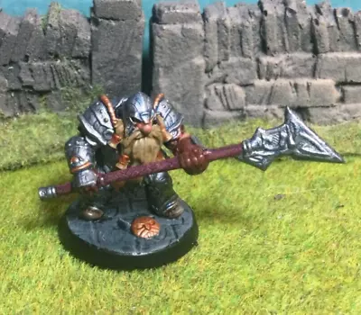 Painted Dwarf With Halberd Miniature - Dungeons & Dragons RPG 0029 • £12.99