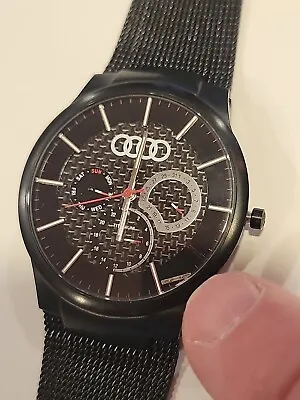 Audi Motorsport Racing Carbon Fiber Titanium Case Sport Car Watch AS-IS - READ • $89.95