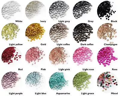 £2.08 • Buy 1000 High Quality Flat Back Half Round Pearls Nail Art Craft Face Embellishment