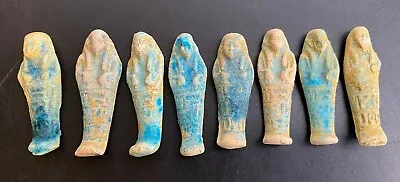 £299.99 • Buy 8 X Ancient Egypt Pottery - Faience Shabti Ushabti Mummy Figures - Blue Glaze