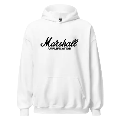 Hot New Marshall Amplification Logo Unisex Black And White Hoodie Usa Size S-3XL • $43