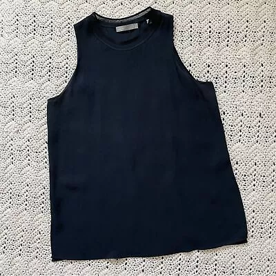 Vince Contrast Trim Sleeveless Tank Top Office Business Casual Black (Medium) • $27.99