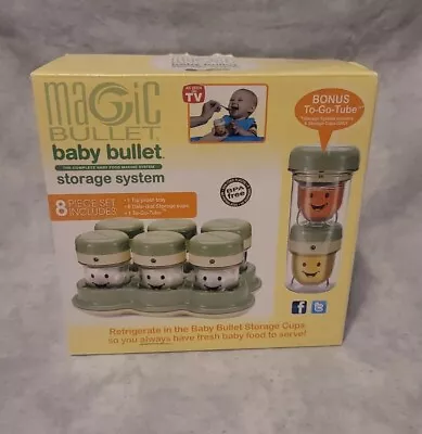 Magic Bullet Baby Bullet Storage System 8 Pc Set Cups Tray To Go Tube New In Box • $18.95