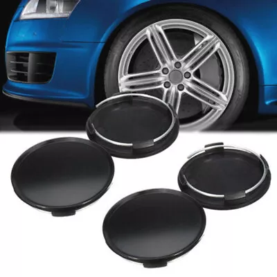 4x Universal 68mm Car Wheel Center Hub Cap Cover Set No Emblem Black • $13.99