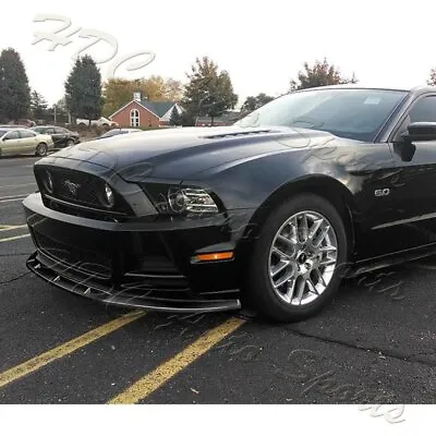 For 13-14 Ford Mustang GT-Style Painted Black Front Bumper Splitter Spoiler Lip • $79.99