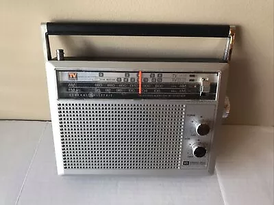 General Electric GE 7-2940B TV Sound AM/FM Portable Radio 4 Band Weather VTG. • $24.99