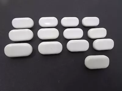 Vintage White Oval Shank Buttons 28mm Lot Of 8 B68-3 • $3.99