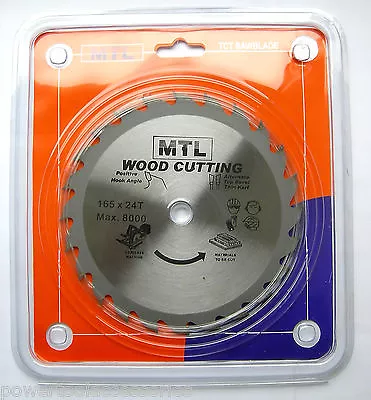 MTL 165mm X 16mm TCT Circular Saw Blade Thin Kerf Sawblade For Cordless Saws  • £17.99