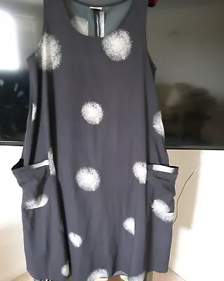 £13.50 • Buy CREA CONCEPT Size 40/12-14 Dress  Black/ Pale Grey Pattern Double Pockets BNWOT