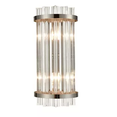 2-Light Mid-Century Modern Glass Rod Wall Sconce Contemporary Vanity Light • $74.39