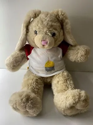 Build-A-Bear Beige Long-Eared Bunny Rabbit 16  Plush With Happy Birthday T-Shirt • £15.99