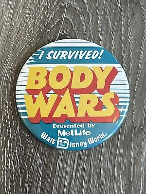 Disney World Epcot Vintage I Survived BODY WARS Button Pin  • $24.88