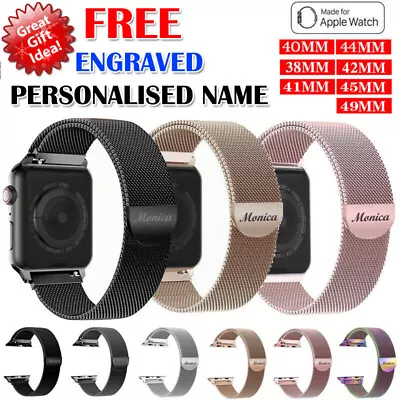 $7.99 • Buy Band For Apple Watch Ultra 2/Series 9 8 7Milanese Magnetic Stainless Loop Iwatch
