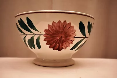 £124.03 • Buy Antique Spongeware Bowl Petrus Regout & Co Maastricht Floral Motif Hand Paint 39