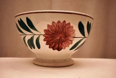 £124.03 • Buy Antique Spongeware Bowl Petrus Regout & Co Maastricht Floral Motif Hand Paint 39
