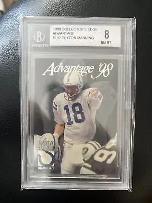 1998 Collector's Edge Advantage Silver #189 Peyton Manning Rookie Card BGS 8 • $13.99