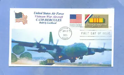 C-130 HERCULES US Air Force Vietnam War Aircraft Color Photo Cachet First Day PM • $4.90