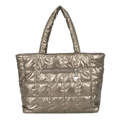 £11.69 • Buy Women Lattice Solid Color Nylon Shopping Bag Casual Large Capacity Shoulder Bags