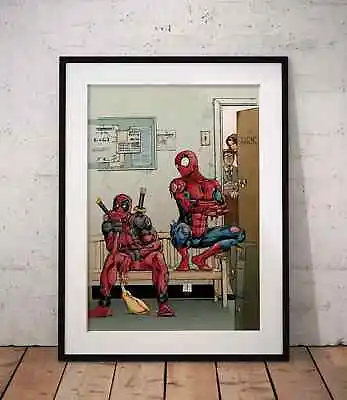 Spiderman Deadpool Funny Poster Marvel Comics • £5.85