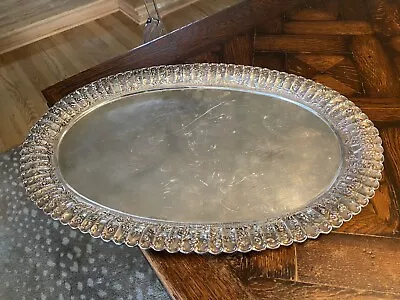 Antique EDUARD FOEHR 800 Silver “Repousse” TRAY German Metal Art • $999.99