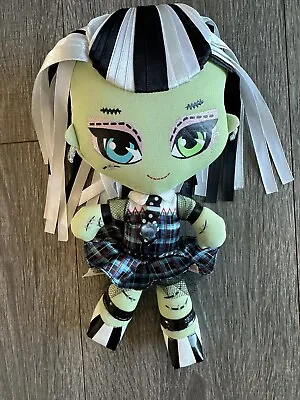 Monster High FRANKIE STEIN 10  Plush Rag Doll Mattel Just Play Ribbon Hair Goth • $19.50
