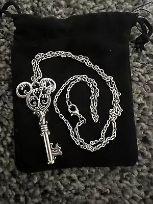 Disney Hidden Mickey Head Minnie Mouse Key Charm Silver Necklace • $3.99