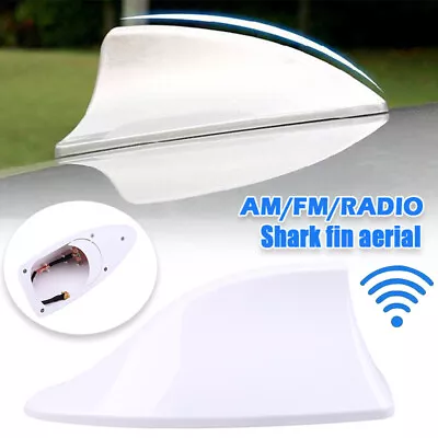 White Car SUV Shark Fin Aerial Antenna Roof AM/FM Radio Signal Mast For BMW AUDI • £7.93