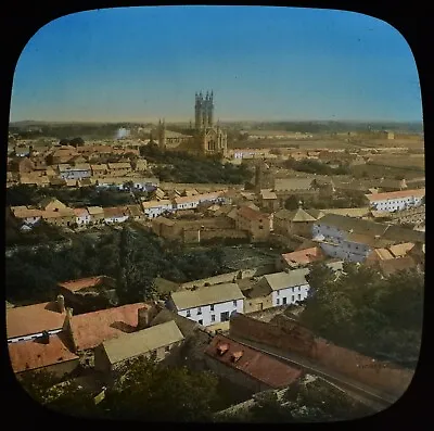 ANTIQUE HAND COLOURED Magic Lantern Slide VIEW OF KILKENNY C1887 PHOTO IRELAND • £30