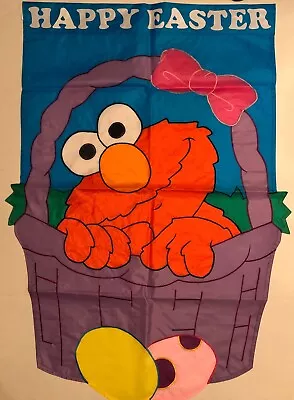 Sesame Street Elmo Happy Easter Basket Egg Sculpted Applique Large Yard Flag New • $24.87