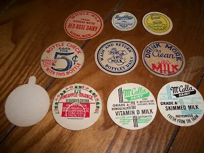 Group Of Vintage Milk Bottle Caps From Various Dairies In Michigan Alpena More • $8.50