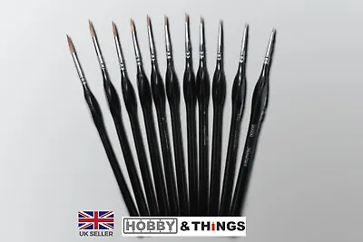 Paint Brushes Set 11pc Triangular Handle Model Artist Fine Detail Hobby • £5.99