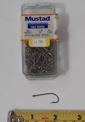 Box Of 102 Mustad #34007 Size 2 Saltwater Fly Tying Hooks Code J • $14.49