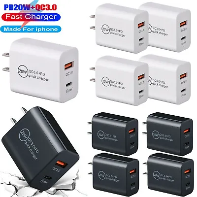 20W PD Type C Dual USB Wall Charger Fast Quick Charge QC 3.0 Power Adapter Lot • $289.91