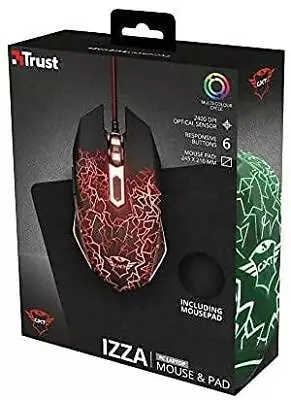 Trust Gaming GXT 783 Gaming Mouse Illuminated 2400 Dpi And Mouse Pad 245x210 Mm • £10.14