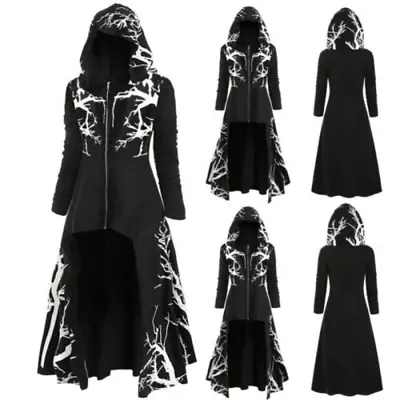 Mens Medieval Steampunk Hooded Jacket Cape Victorian Renaissance Halloween Cloak • $26.96