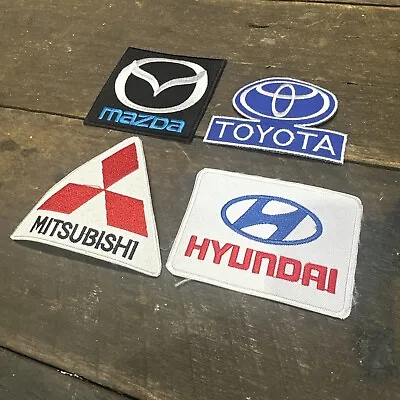 Japanese Cars Iron On Patches Lot Of 4 Mazda Toyota Mitsubishi Hyundai  • $20