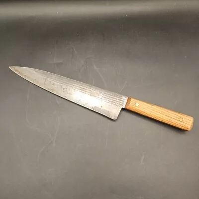 Vintage 1970's 10  Blade FORGECRAFT  Hi-Carbon Steel Chef Knife USA Wood Handle • $49.99