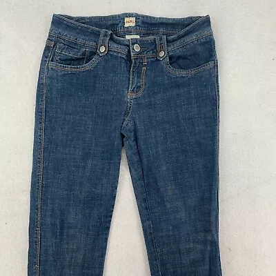 H2J Production Womens Button Tab Belt Loops Stretch Denim Jeans Blue Size 11/12 • $13.99