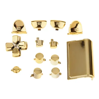 $19.22 • Buy 2Set Chrome Plating Housing Shell Buttons Replacementfor PS4 Controller-Gold