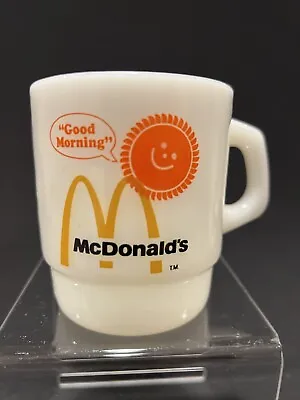 Fire King Anchor Hocking Milk Glass Mug Coffee Cup Tea McDonald’s Logo Vintage • $9.99