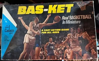 Bas-Ket Basketball Board Game Cadaco 1973 Complete #165 Box Wear Vintage Rare • $26.99