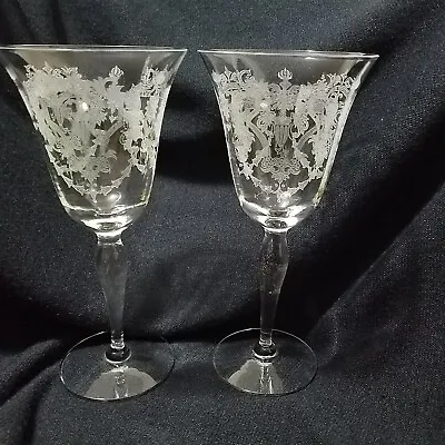 $36 • Buy Vintage Rare Depression Glass Morgantown Virginia Etched Water Goblets Or Wine